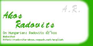 akos radovits business card